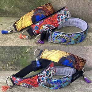 COLLIER MARTINGALE TETE DE MORT ROUGE