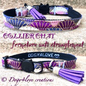 Collier chat PURPLE COQUILLAGE