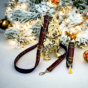 Laisse TARTAN BORDEAUX