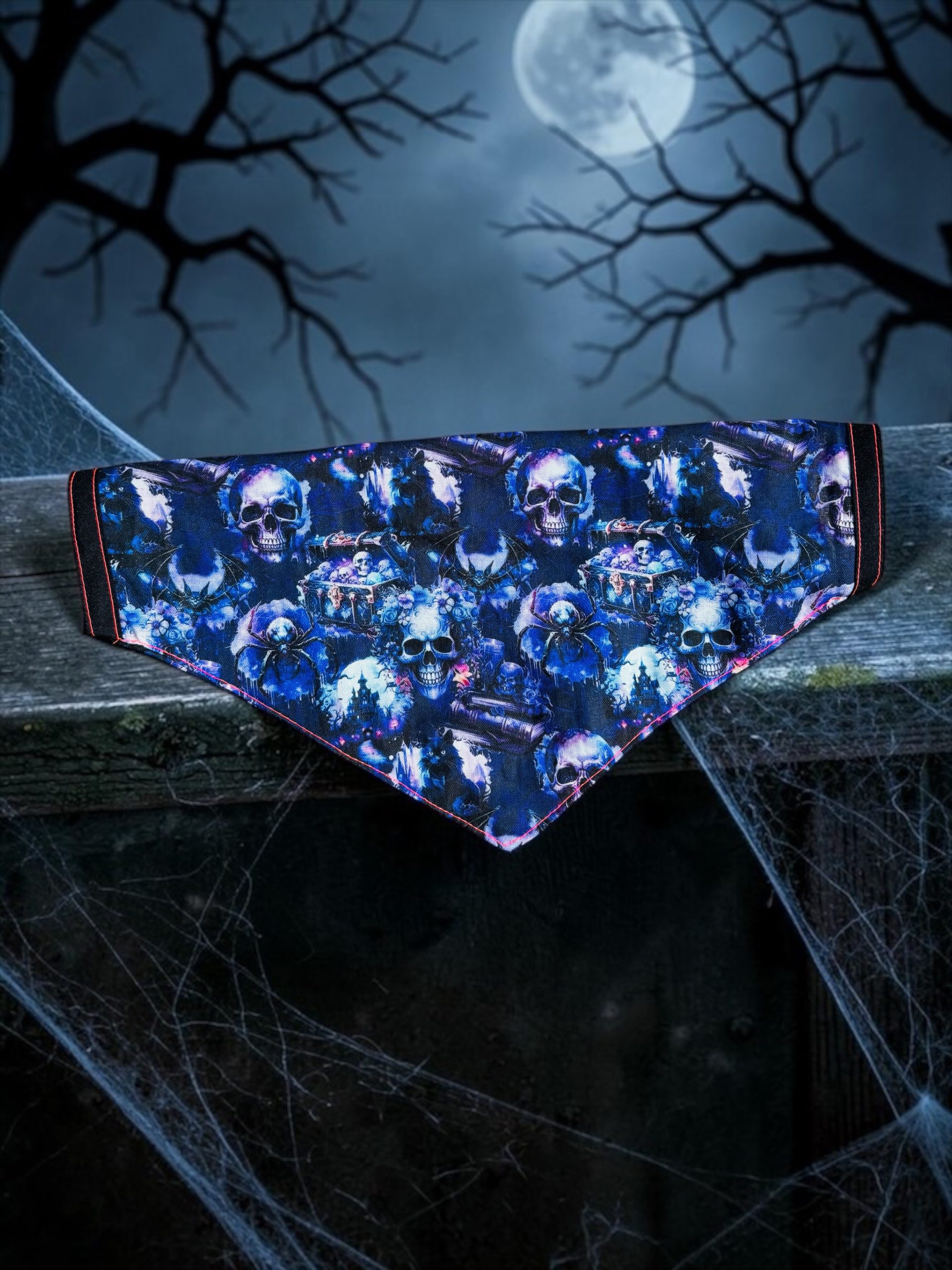 BANDANA ou NOEUD DE LUXE PURPLE HALLOWEEN NIGHT – Image 4