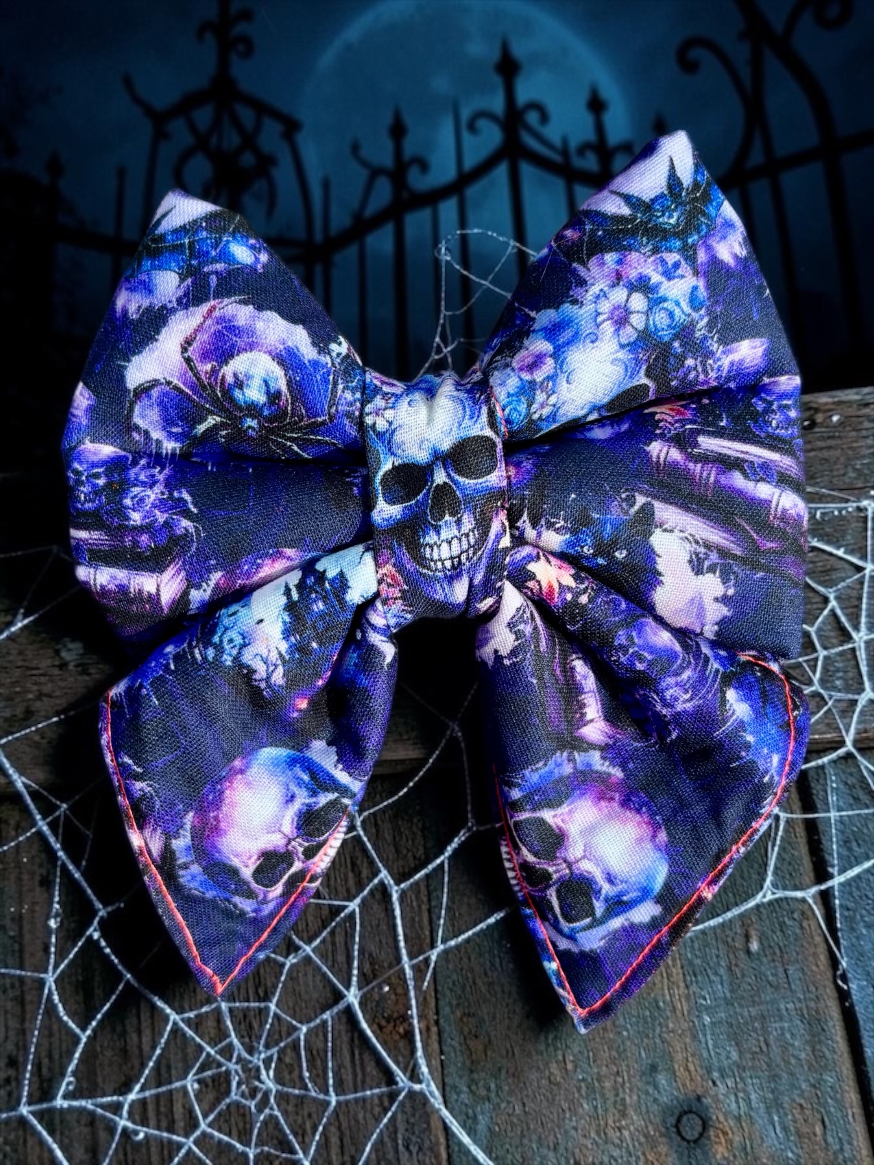 BANDANA ou NOEUD DE LUXE PURPLE HALLOWEEN NIGHT – Image 3