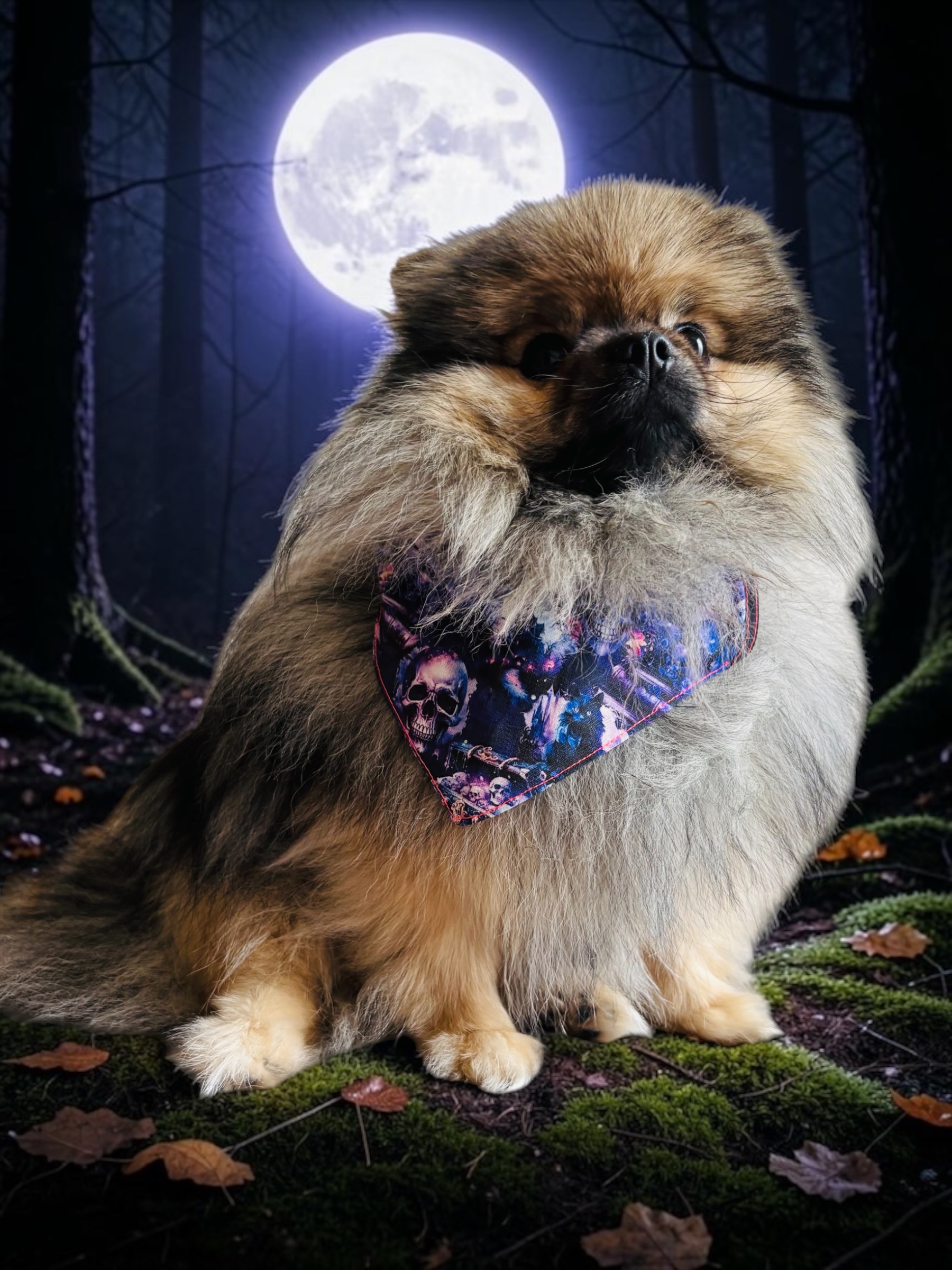 BANDANA ou NOEUD DE LUXE PURPLE HALLOWEEN NIGHT – Image 5