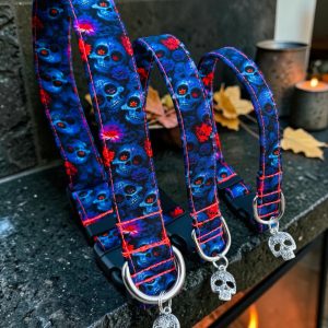 Collier BLUE FLOWER SKULL