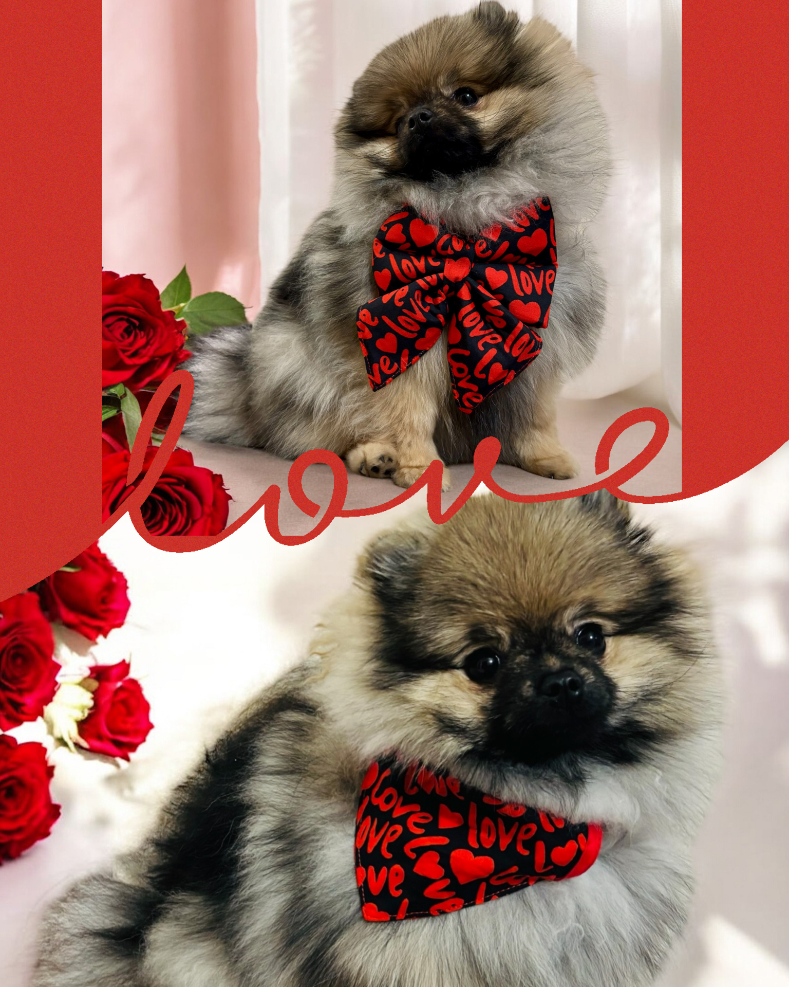 BANDANA ou NOEUD DE LUXE LOVE TO LOVE