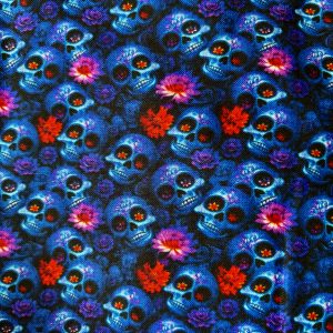Harnais BLUE FLOWER SKULL