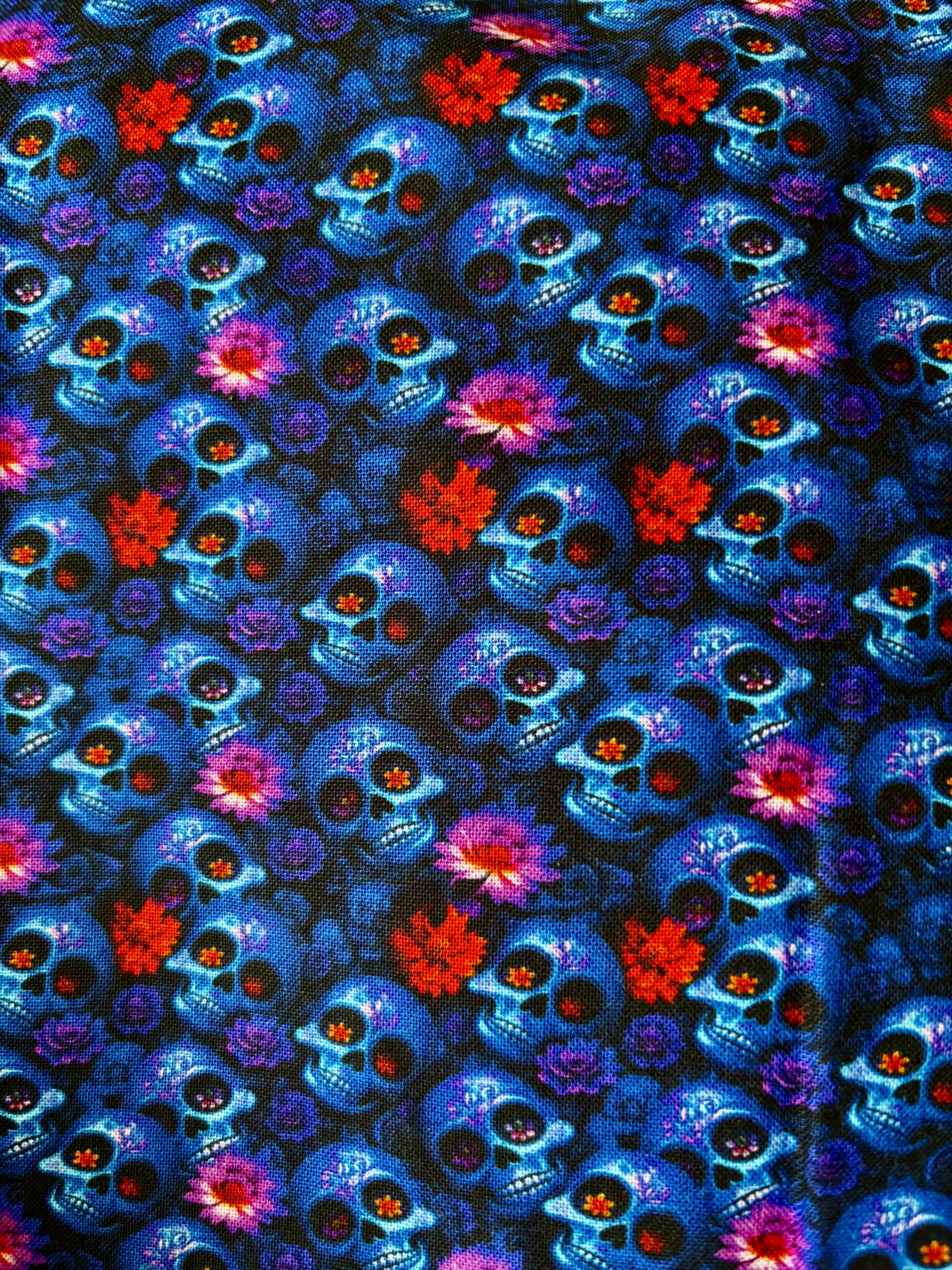 Harnais BLUE FLOWER SKULL
