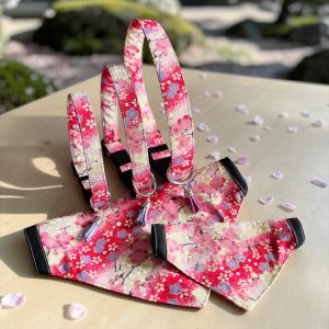 BANDANA ou NOEUD DE LUXE BLUE SAKURA